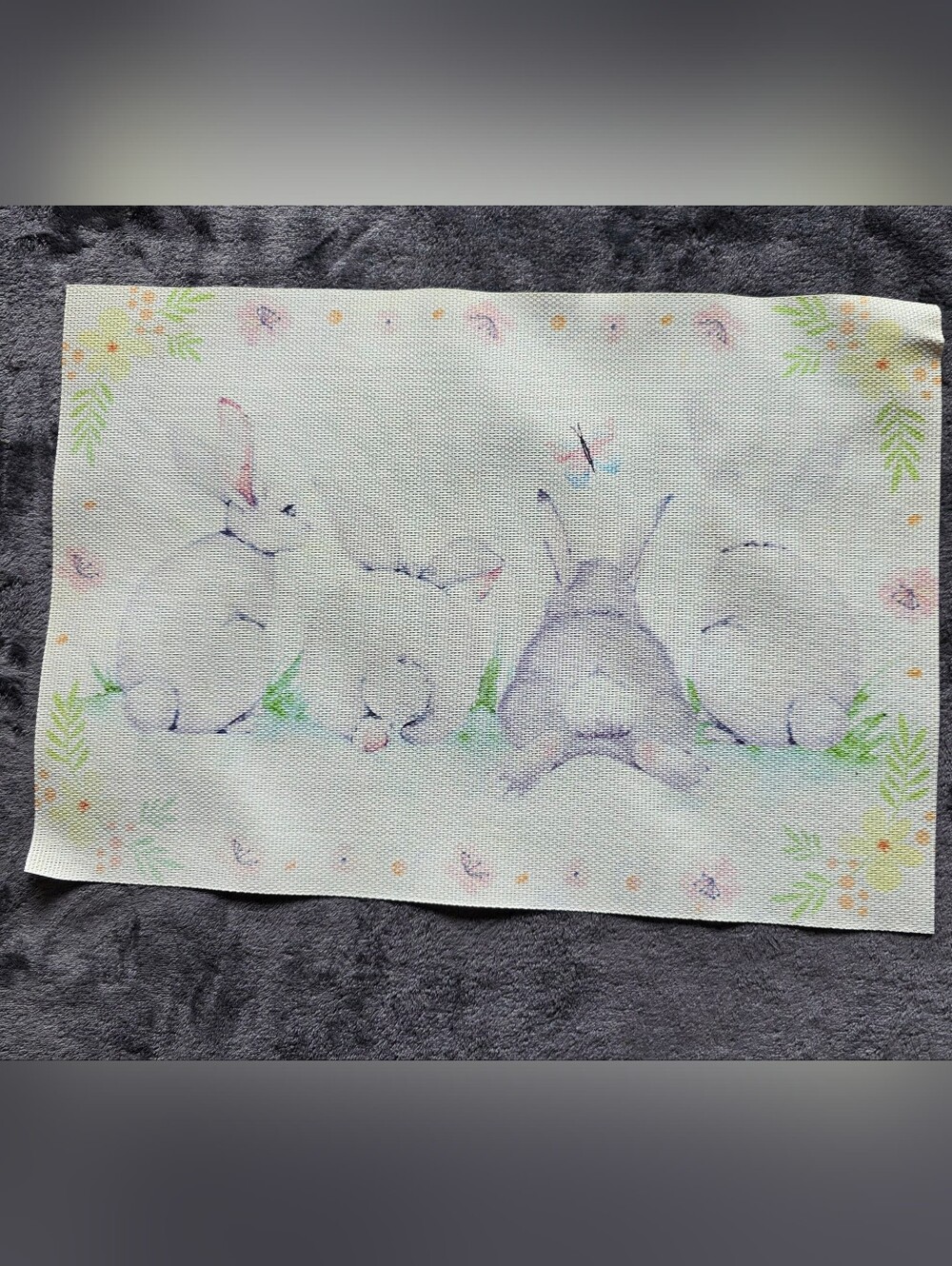 Easter/ spring bunny Placemat bundle of 4, 13 × 19" - Picture 2 of 4